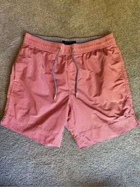 Tommy Hilfiger Men’s Coral Pink Micro-Check Swim Trunks